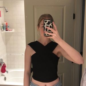 Zara criss cross front crop top